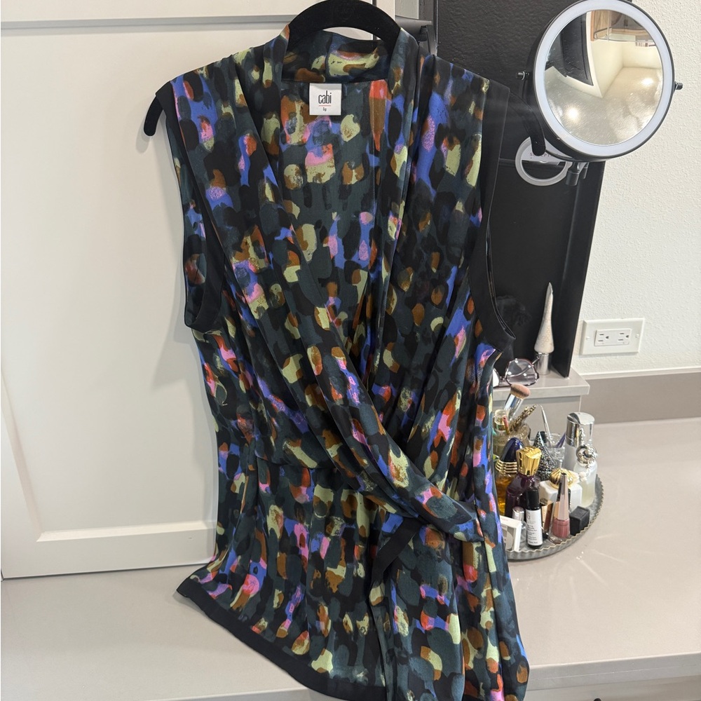 CAbi Multicolor Abstract Sleeveless Top
